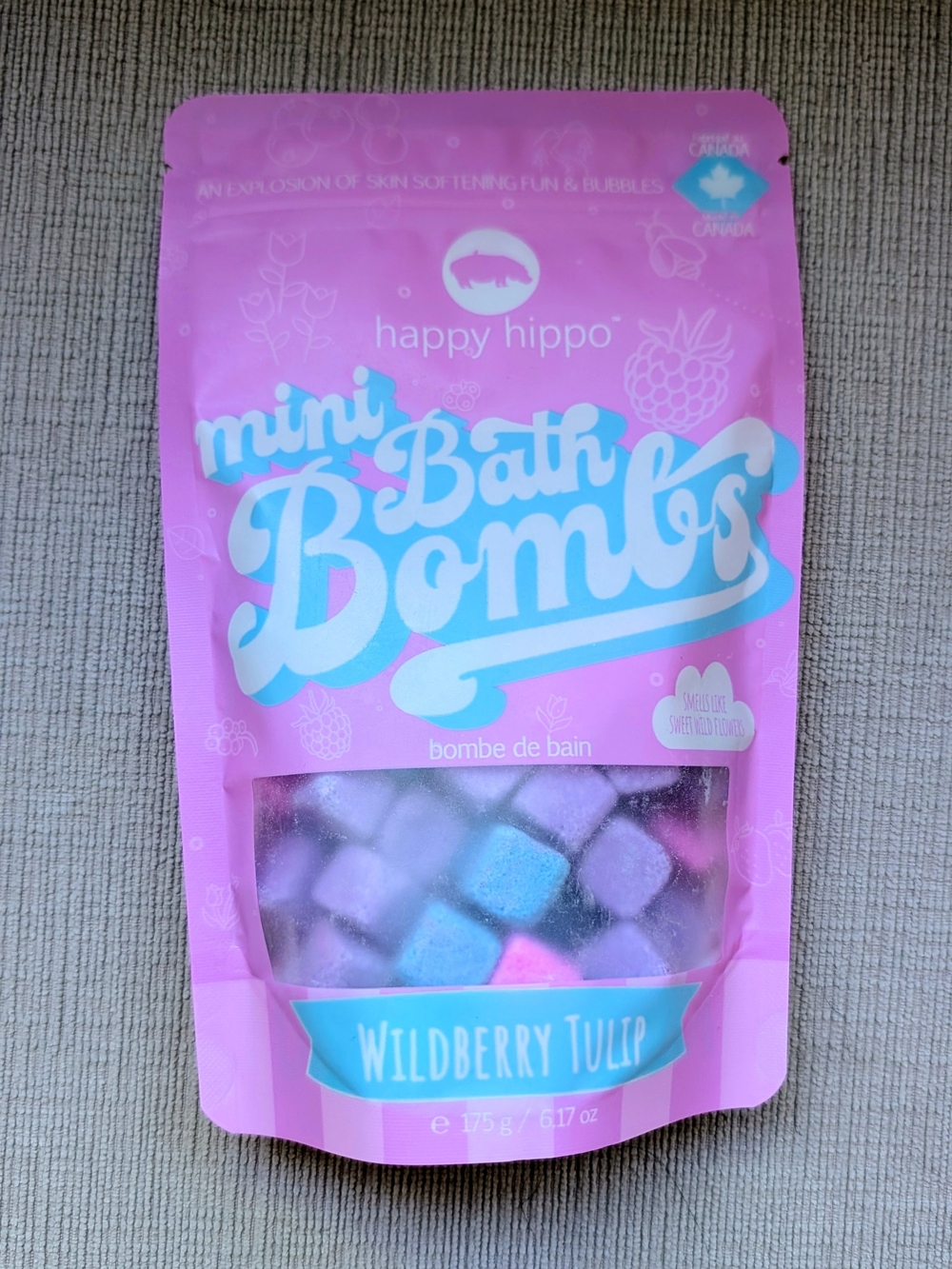 Happy Hippo Mini Bath Bombs - Wildberry Tulip Pink & Blue